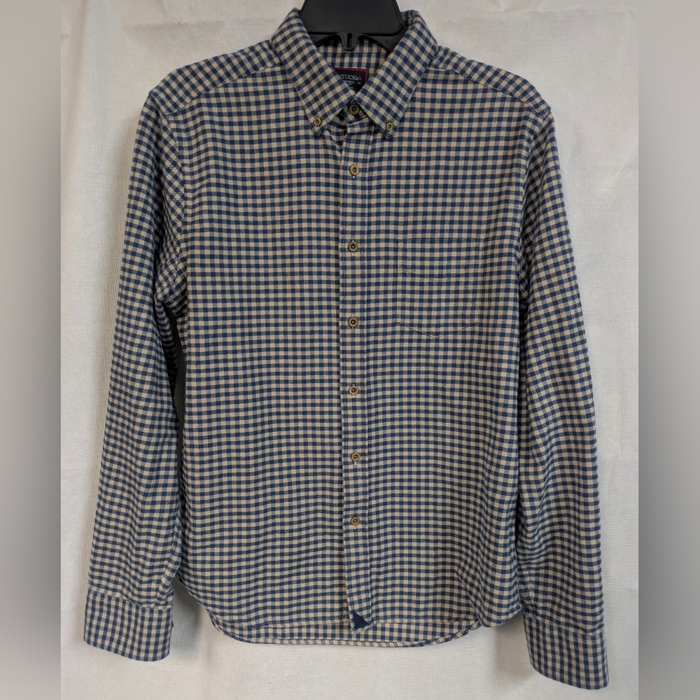 UNTUCKit Navy and Cream Plaid Men's Shirt